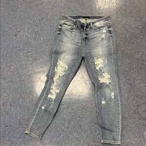 Judy Blue Light Wash Distressed Skinny Jeans